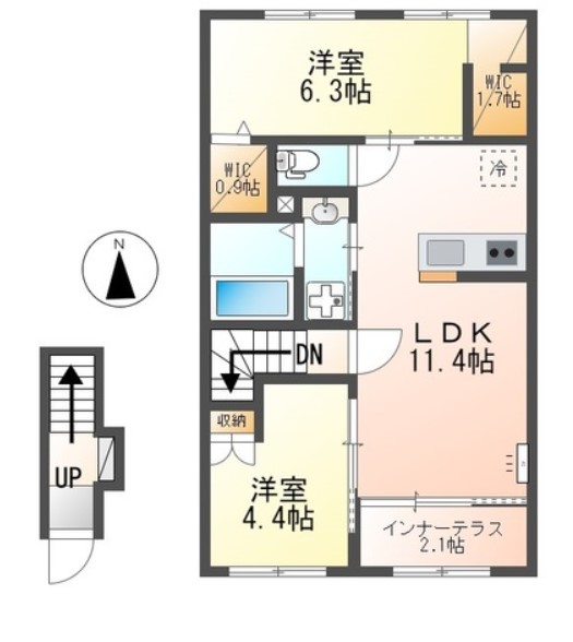 姫路市北今宿のアパートの間取り