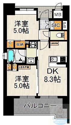 エステムプラザ福岡県庁前ネオシスの間取り