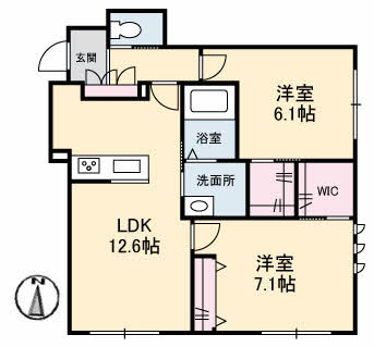 都窪郡早島町早島のマンションの間取り