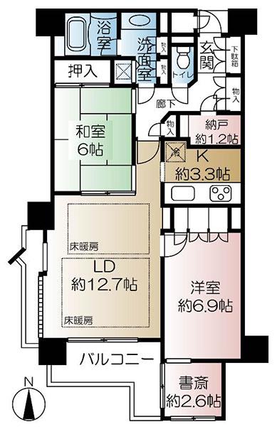 ガーデンズ国立東館の間取り