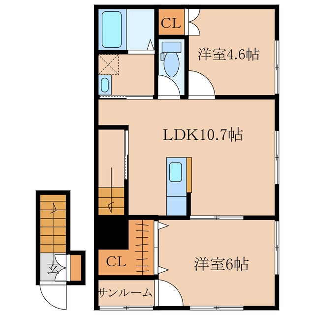 ナチュラル　Ａ棟の間取り