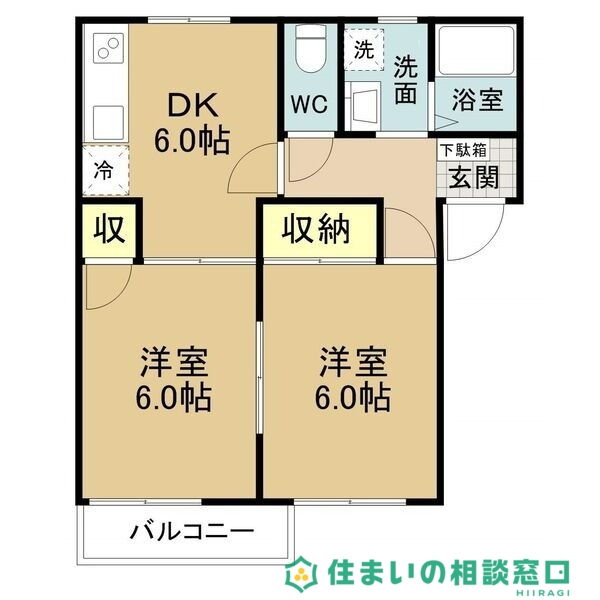 岡崎市大西町のアパートの間取り