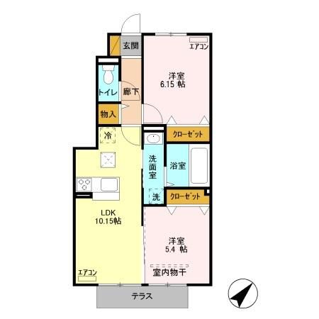 市原市東五所のアパートの間取り