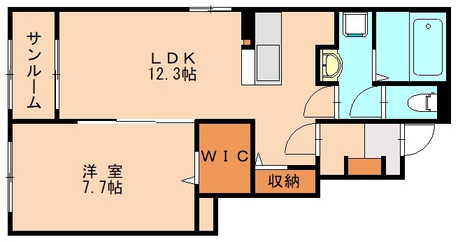 福津市津屋崎のアパートの間取り