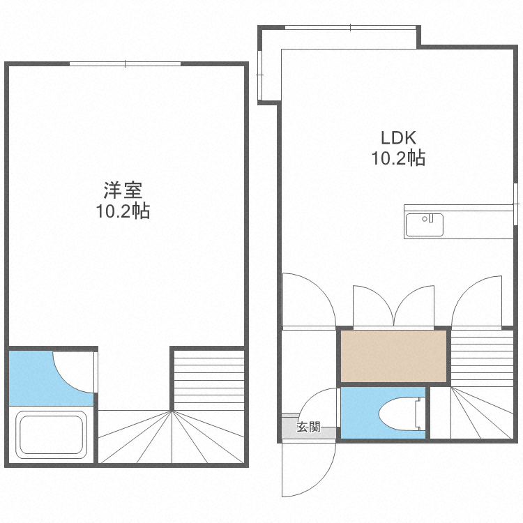 札幌市中央区南五条西のアパートの間取り