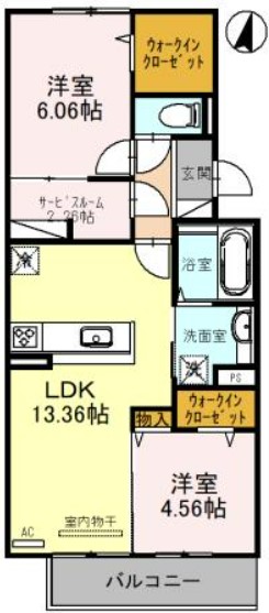 長岡京市奥海印寺のアパートの間取り