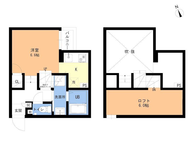 熊本市西区花園のアパートの間取り