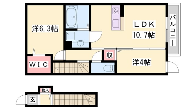 ラビアンローズ三木の間取り