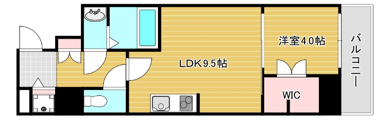 大阪市西区南堀江のマンションの間取り