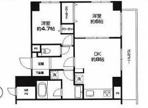 台東区浅草橋のマンションの間取り