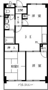 大阪市旭区新森のマンションの間取り