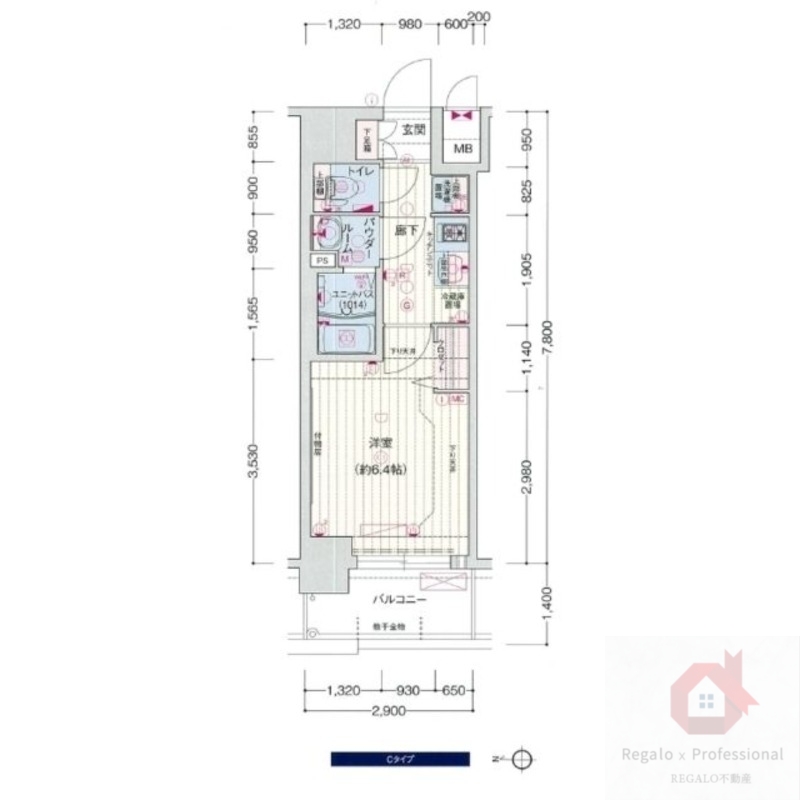 プレサンス上町台筆ヶ崎　ＳＯＵＴＨの間取り