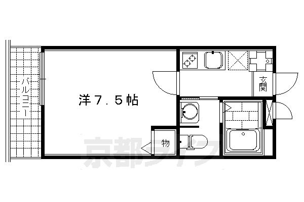 フラッティ堀川高辻の間取り