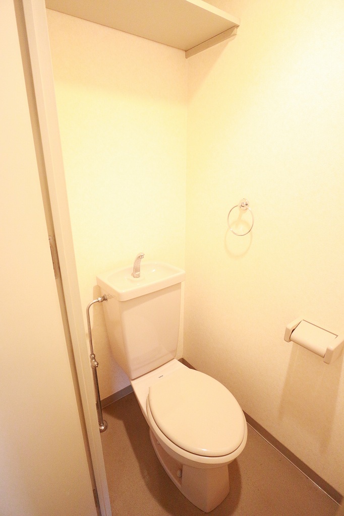 トイレ　上部に収納御座います。