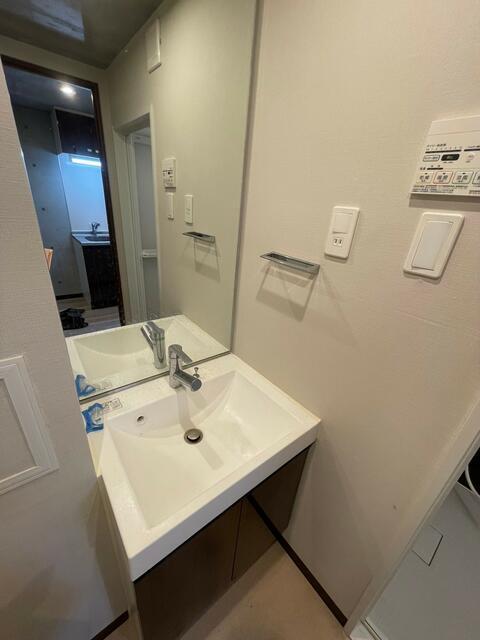 洗面設備　朝の支度にも助かる、独立の洗髪洗面化粧台