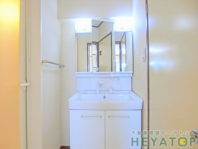 洗面設備　忙しい朝の身支度に便利なシャワー付き洗面化粧台（同仕様写真）