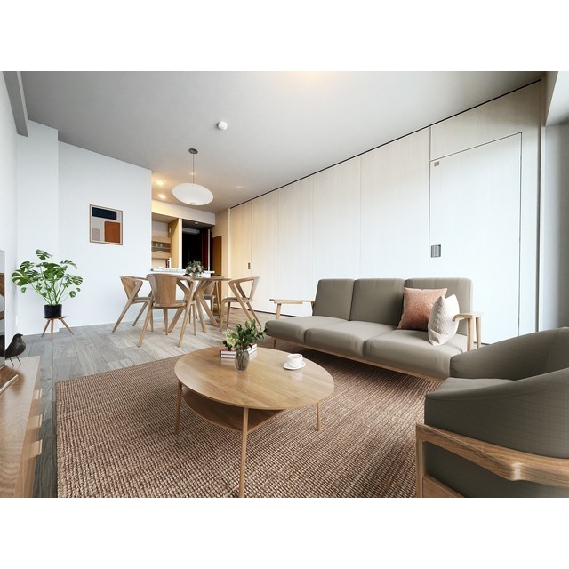 居室・リビング　家具・調度品等はＣＧ加工です。実際の賃貸