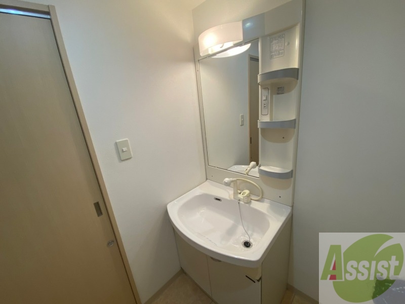 洗面設備　シャンプードレッサー。身支度はここでばっちりですね。