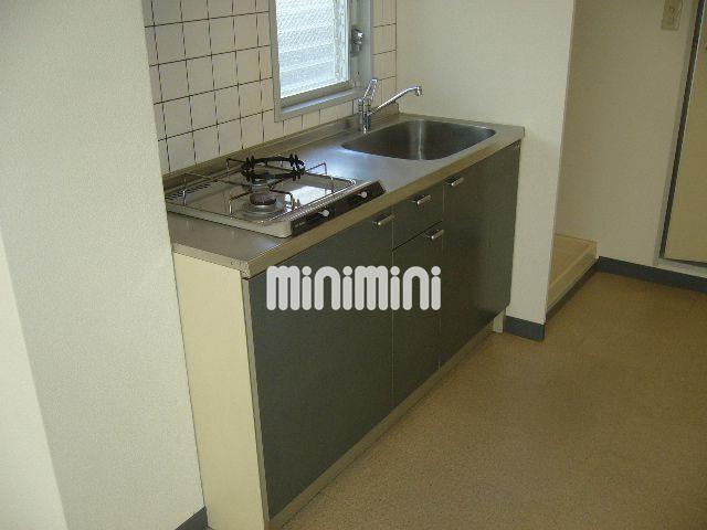 キッチン　２口ガスコンロ対応でシンクも広々！