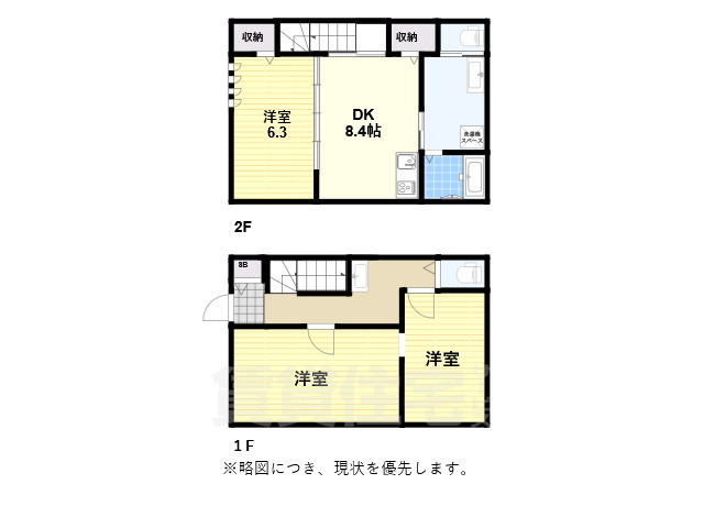山陽電鉄本線 中八木駅 徒歩6分 2階建 築1年の間取り写真