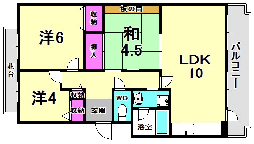 グリーンビュー1号館の間取り写真