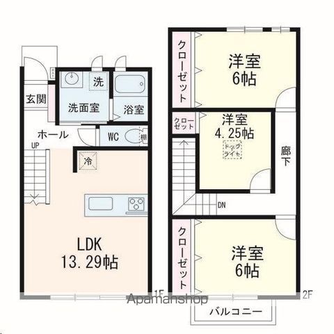 ＪＲ仙山線 国見駅 徒歩26分 2階建 築10年の間取り写真