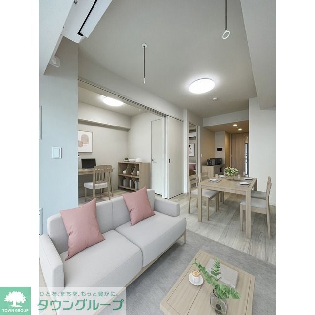 居室・リビング　家具・調度品等は CG 加工です。実際の賃貸住居 には含ま…