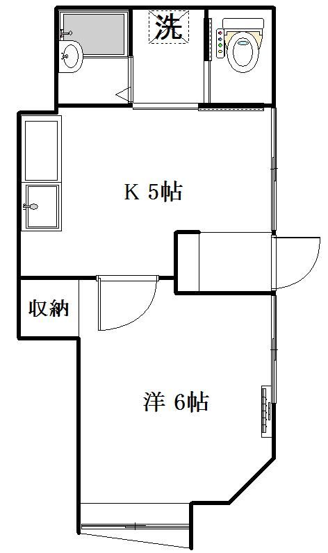 京王線 明大前駅 徒歩2分 1階建 築50年の間取り写真