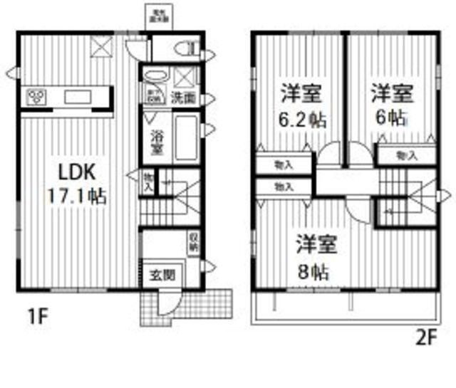 京成松戸線 習志野駅 徒歩5分 2階建 築13年の間取り写真