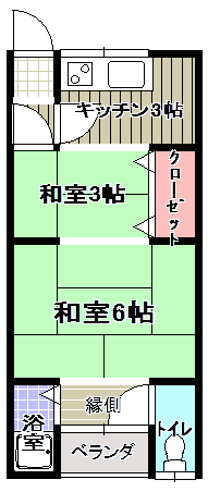 ハイツ釈迦谷の間取り