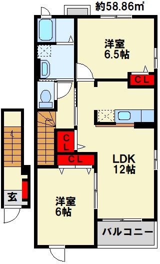 フォルテ二島 A棟の間取り