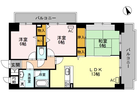 エール 豊岡の間取り