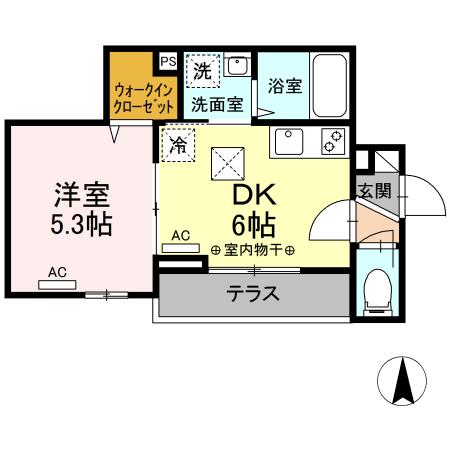 荒川区東日暮里のアパートの間取り