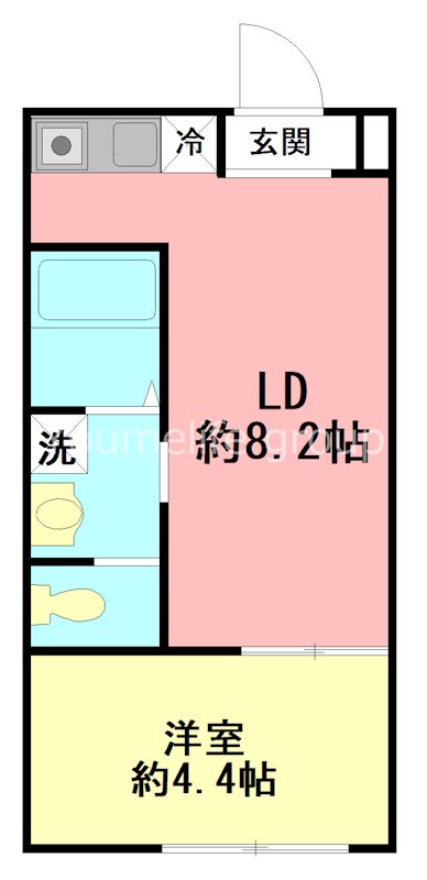 伊勢原市東大竹のアパートの間取り