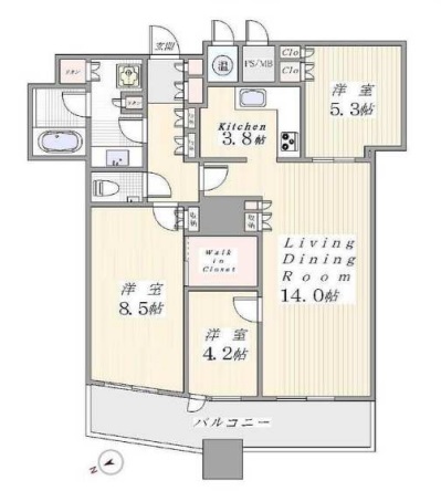 ザ・パークハウス西新宿タワー60の間取り