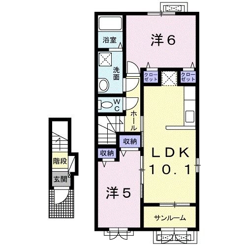 上越市寺町のアパートの間取り