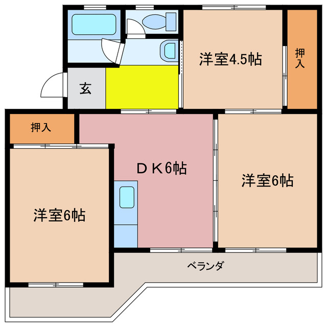 松阪市井村町のマンションの間取り