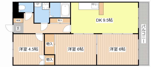 近江八幡市鷹飼町北のマンションの間取り