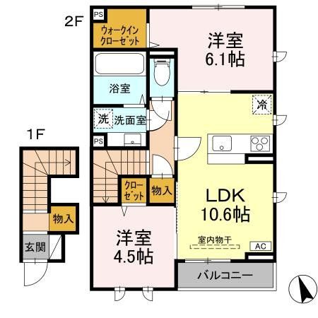 東村山市久米川町のアパートの間取り