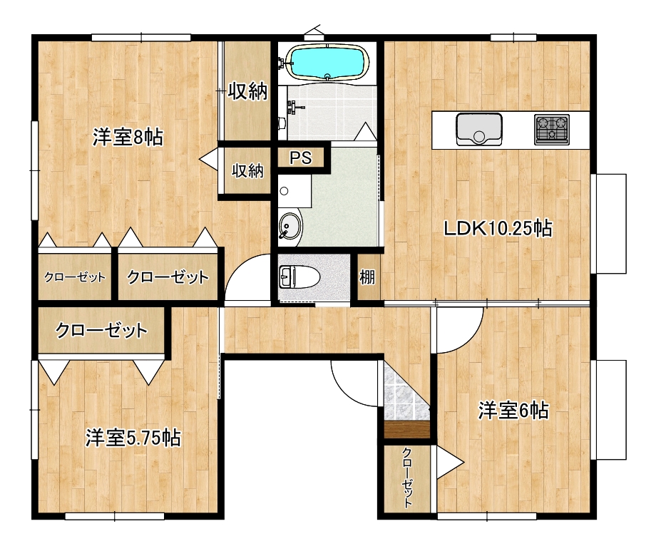 仙台市青葉区国見のアパートの間取り