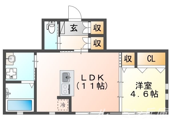 Ｋレジデンス駅前通２の間取り