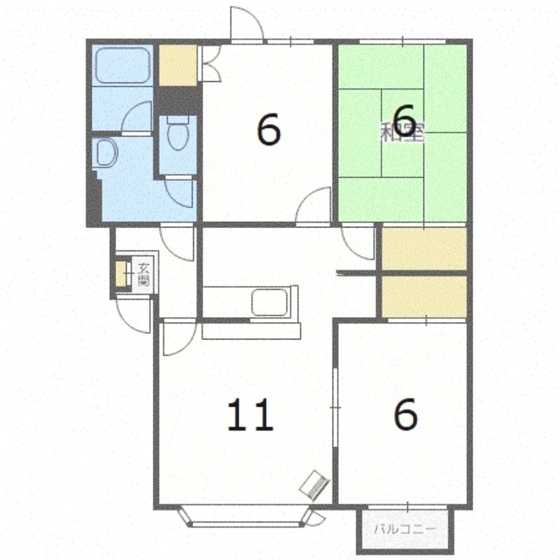 札幌市手稲区稲穂二条のアパートの間取り