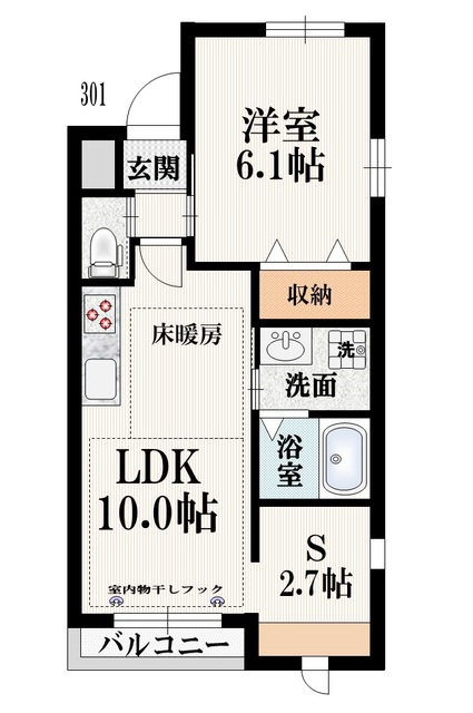 調布市入間町のマンションの間取り