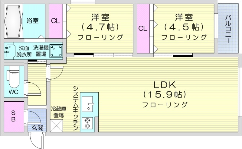 リベッキオ豊平公園の間取り