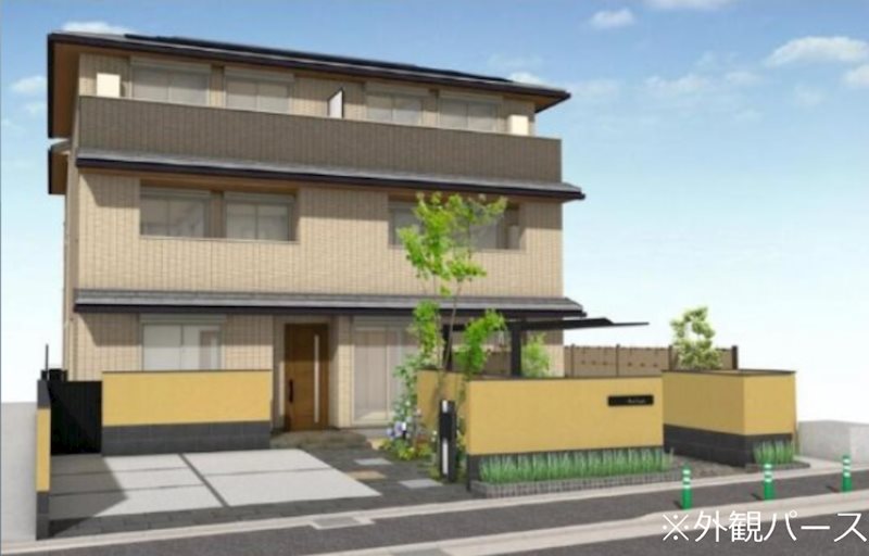 京都市上京区三番町のマンションの建物外観