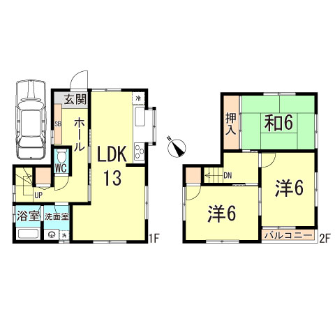 西二見戸建の間取り