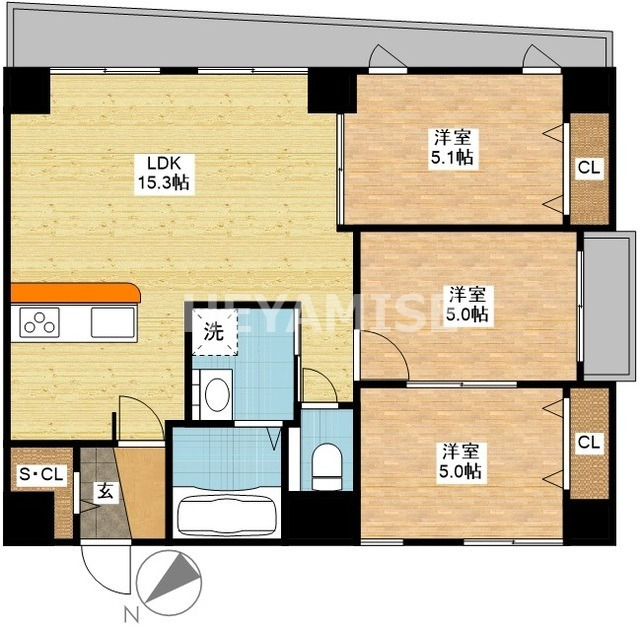 長崎市新地町のマンションの間取り