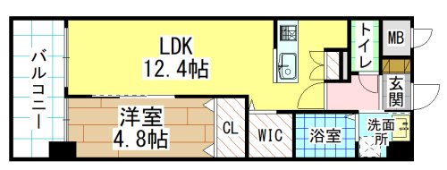 北九州市門司区松原のマンションの間取り