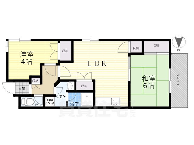 東大阪市池之端町のマンションの間取り