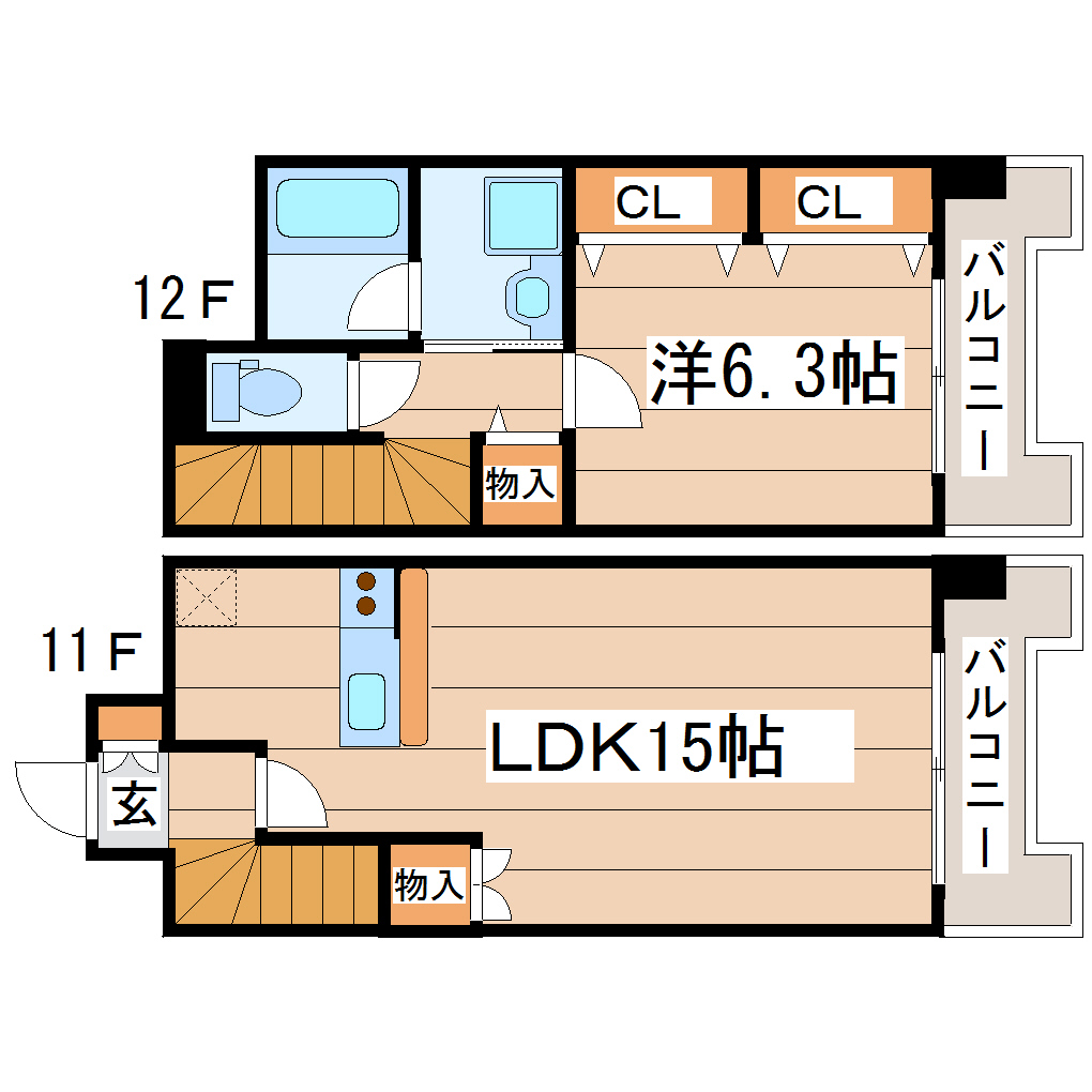 ヴィアーレ広瀬の間取り